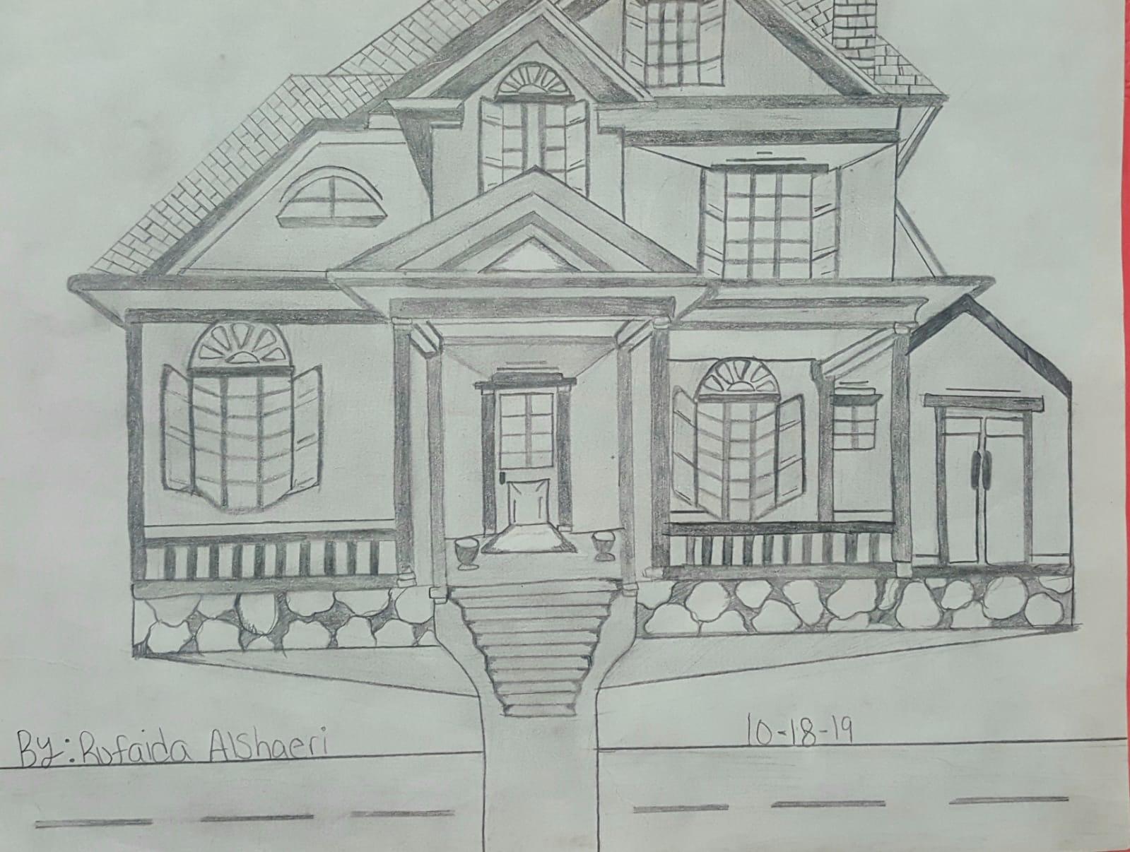 a drawing of a house