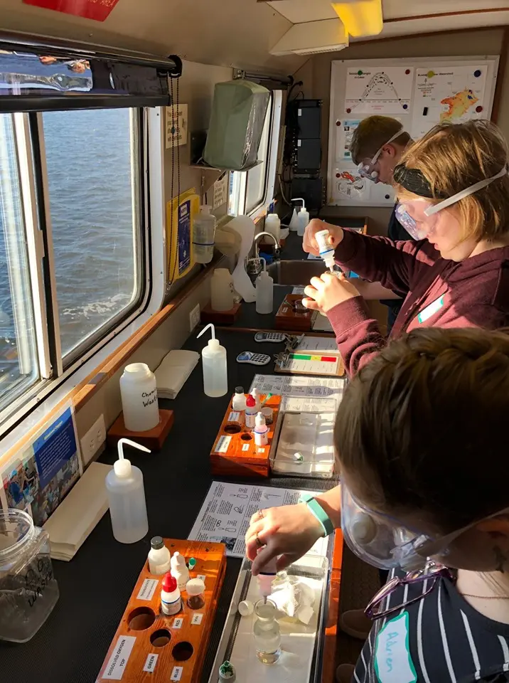 group working together on a lab project